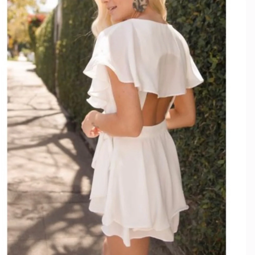 American Threads Sky Fall Ruffle Romper - Picture 3 of 3